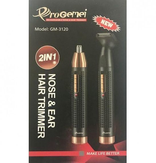 Триммер для стрижки волос носа ушей бровей Gemei Gm-3120 2в1 машинка для удаления волос на лице | Зображення 5