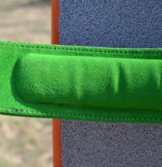 Пояс для важкої атлетики MadMax MFB-302 Quick Release Belt  шкіряний Black/Green M | Зображення 7