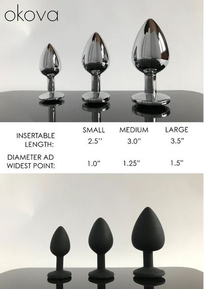 Анальная пробка с кольцом для карабина, Силикон, размер - L, OKOVA sexstyle | Зображення 2