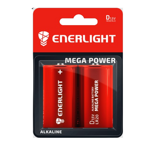 Батарейка лужна D/LR20 (бл-2шт) Enerlight Mega Power