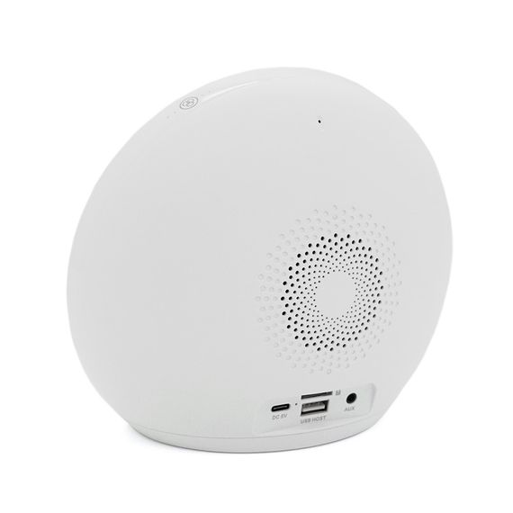 Колонка Kisonli Q6B Bluetooth 5.0, 1х5W, 3600mAh, USB/TF/FM/BT/LED/Clock/RGB Light, DC: 5V/1A, BOX, Silver, Q30 | Зображення 2