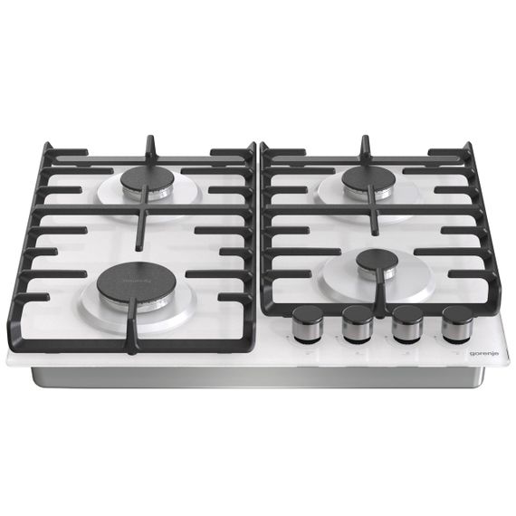 Варильна поверхня Gorenje GT642SYW/ газ на склі / електрозапалювання/ газконтроль/чавунна решітка/біла (GT642SYW) | Зображення 2