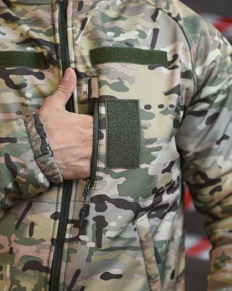Зимний тактический костюм 3в1 мультикам военный комплект одежды для зимы армейская форма на флисе софтшел | Зображення 4
