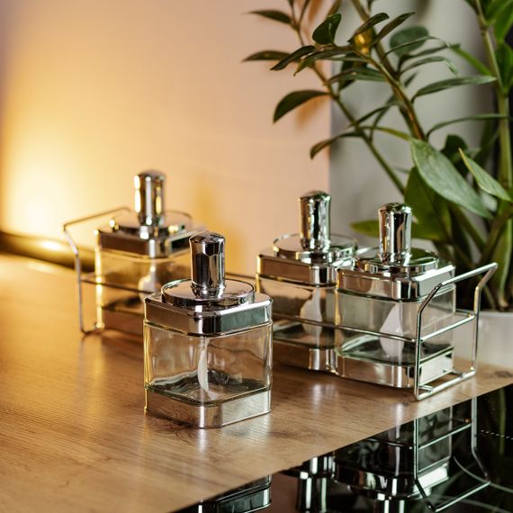 Набір банок для сипучих продуктів 4 штуки 350 мл скляні на підставці HP-1340 | Зображення 6