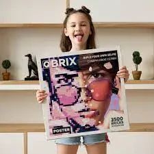 Фото конструктор з додатком Qbrix Poster Photo Construction Pink
