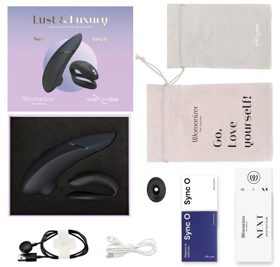 Колекційний набір Womanizer Next + We-Vibe Sync O вакуумний стимулятор та вібратор для пар, чорний Sex Aura | Зображення 7