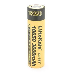 Акумулятор 18650 Li-Ion LiitoKala Lii-36S+, 3600mAh, 3.7V (2.75-4.2V), 65.5mm x 18.5mm, , Black/Yelow