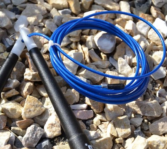Скакалка швидкісна Power System PS-4033 Crossfit Jump Rope Blue 2,8 м (PS-4033_Black-Blue) | Зображення 1