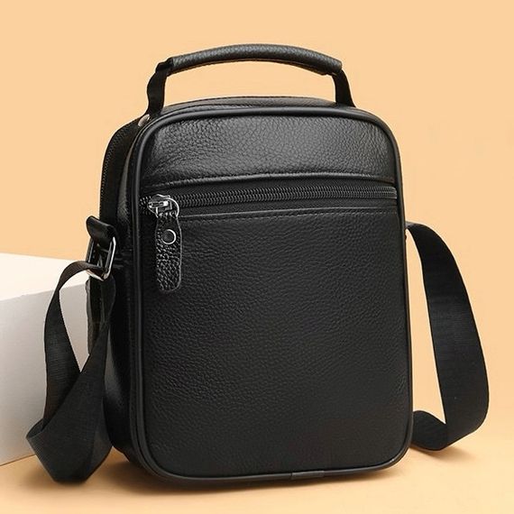 Чоловіча сумка-барсетка шкіряна чорна Tiding Bag 75003 | Зображення 7