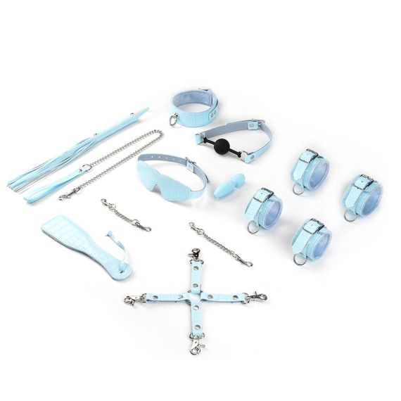 БДСМ-набор для начинающих Liebe Seele Macaron 9pcs Bondage Kit-Mint, 9 предметов, мини-ванд sexstyle