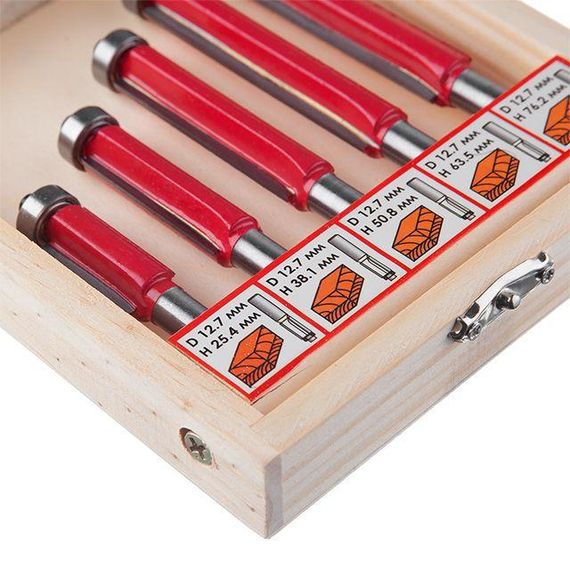 Набір фрез прямих для обробки країв, 5 од. INTERTOOL HT-0076 | Зображення 2