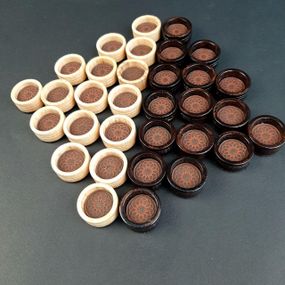 Фішки для нард зі шкіряною вставкою №9 25х12 мм 32 шт