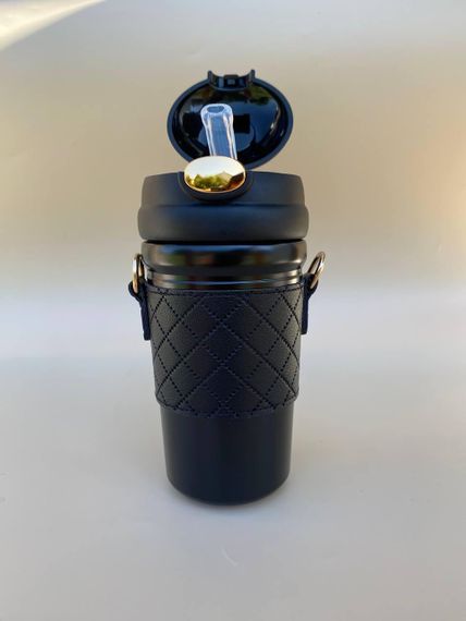 Термос непроливайка поїльник з трубочкою 480мл Чорний | Зображення 6