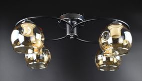 Люстра стельова на 4 лампочки 26183 Чорний 20х36х47 см.