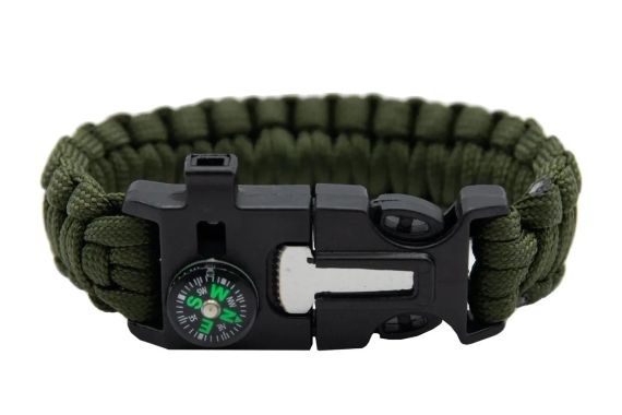 Браслет выживальщика Tramp (кресало/огниво, 2м паракорда) зелений (UTRA-237-green)