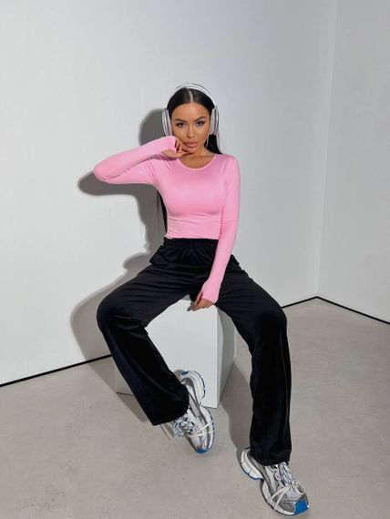 Женский лонгслив с вырезом для большого пальца микродайвинг EL621 цвет розовый, размер 42/46 | Зображення 2