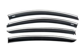 Ветровики с хромированным молдингом (4 шт, Niken) для Renault Fluence 2009-2016 гг