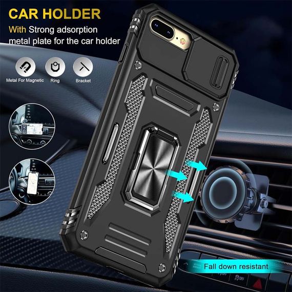 Ударостійкий чохол Camshield Army Ring для Apple iPhone 7 plus / 8 plus (5.5") Чорний / Black | Зображення 2