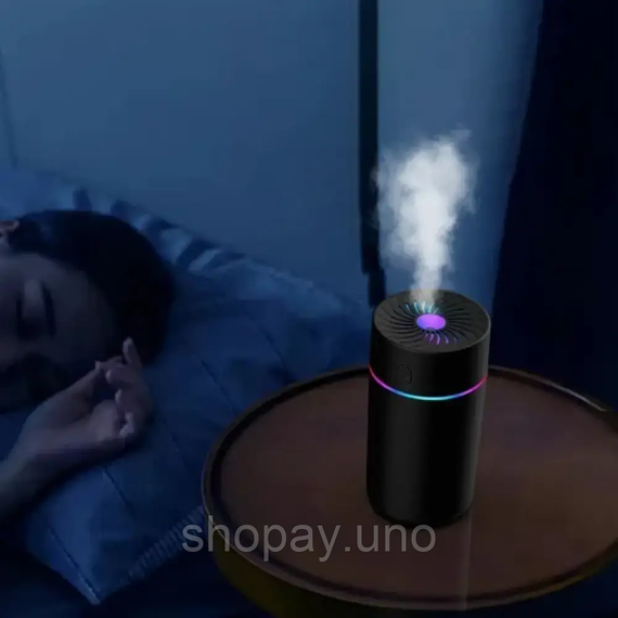 Автомобильный увлажнитель воздуха с подсветкой, USB, Черный / Аромадифузор в машину. | Зображення 2