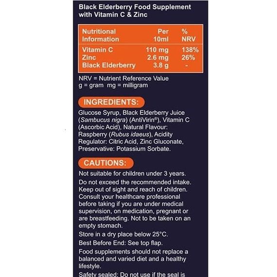 Бузина Sambucol Black Elderberry Immuno Forte + Vitamin C + Zinc 230 ml /46 servings/ | Зображення 2