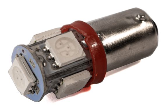 Светодиодная лампа AllLight T 8.5  5 диодов 5050 BA9S 12V RED