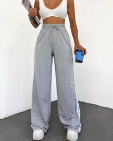 Женские свободные широкие штаны палаццо BF1275 цвет серый, размер 44/46