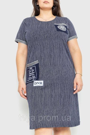 Плаття в смужку колір темно-синій розмір 9XL FA_007126 | Зображення 1