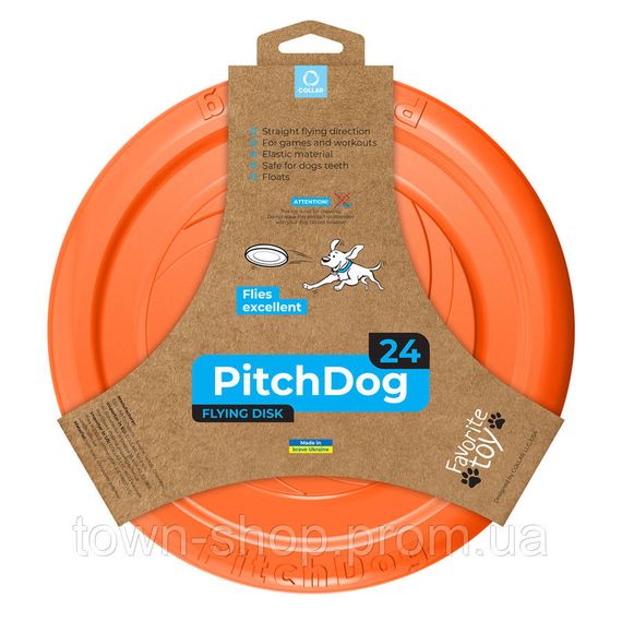 Игровая тарелка для апортировки PitchDog, диаметр 24 см оранжевый