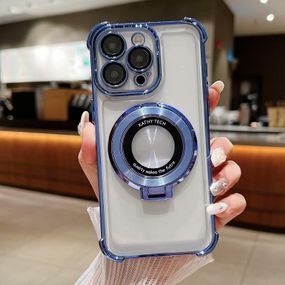 Силиконовый чехол с кольцом для iPhone 14 Pro цвет Синий