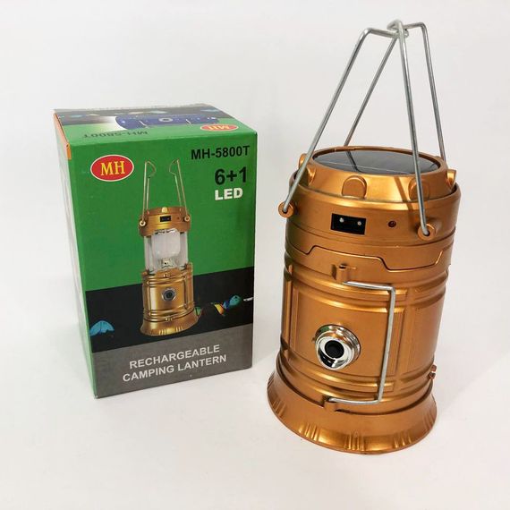 Туристичний ліхтар лампи на сонячній батареї з павером CAMPING MH-5800T (6+1 LED). Колір: коричневий | Зображення 7