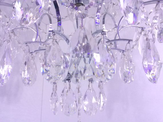 Люстра стельова кришталева з пультом 25483 Хром 46х45х45 см. | Зображення 1