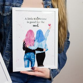Постер в рамке A little sister time is good for the soul 21x30 см, A4 (WMT4_20F011_WH)