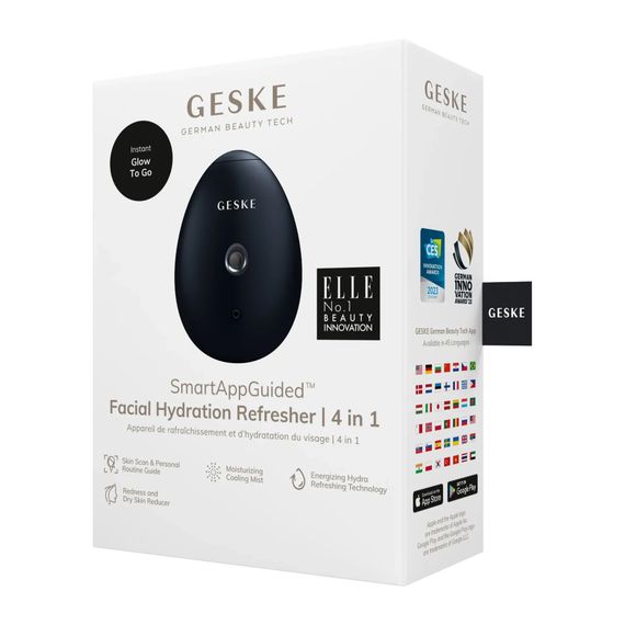 Электронный освежитель для увлажнения лица GESKE Facial Hydration Refresher 4в1 gray, Черный | Зображення 7
