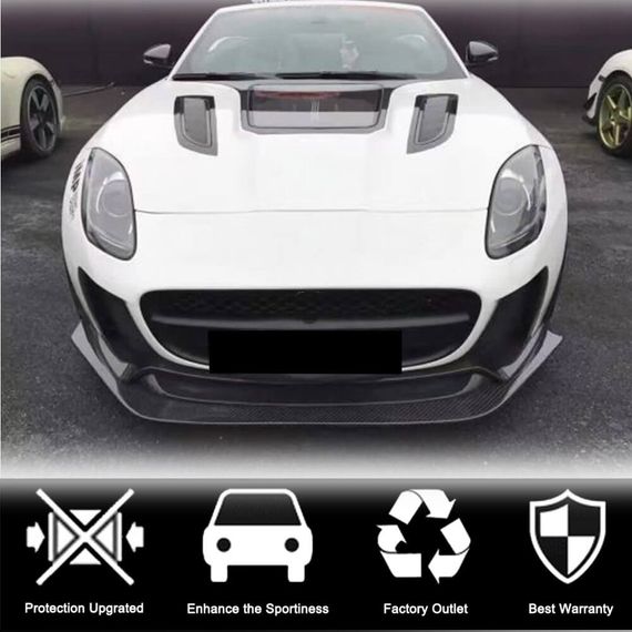 Накладка на передний бампер Lip (для Base 2017-2019, Карбон) для Jaguar F-Type | Зображення 2