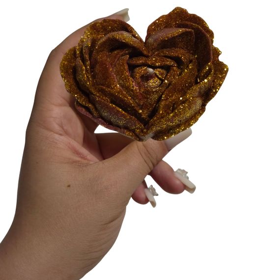 Свеча в виде розы (шимер+глитер) GlowKink бордовая, L Sex Aura | Зображення 5