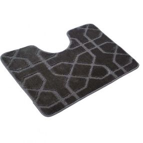 Килимок для ванних кімнат поліпропіленовий TM DarianA Standard u-cut 60*50 сірий геометрія