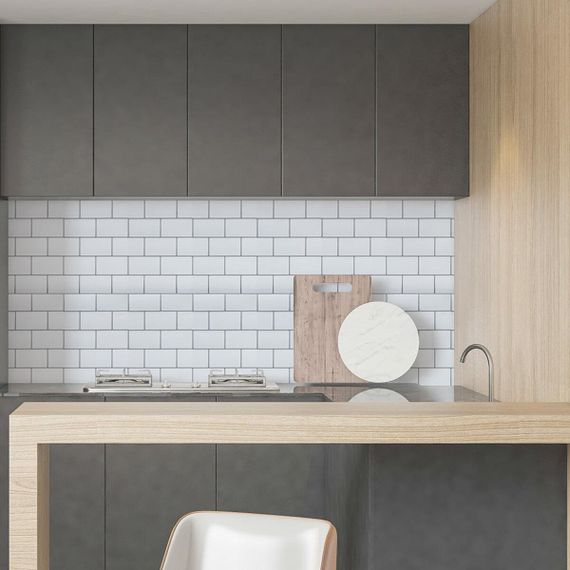 Самоклеюча поліуретанова плитка біла цегла 305х305х1мм (D) SW-00001193 | Зображення 7