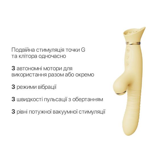 Пульсатор-вібратор із вакуумною стимуляцією клітора Zalo - ROSE Thruster Lemon Yellow | Зображення 3
