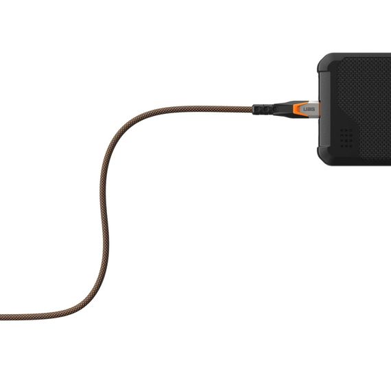 Дата кабель USB-C to USB-C 0.75m v3.2 240W Rugged double braided nylon black+orange UAG (9B4415114097) | Зображення 7