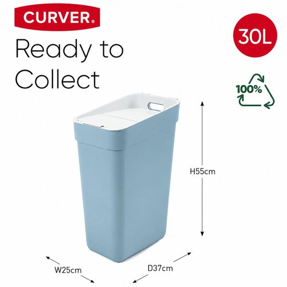 Контейнер для сміття Curver Ready to Collect 30 л світло-сірий для сортування (02103) | Зображення 9