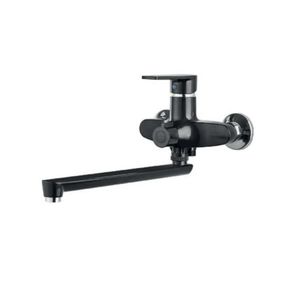 Змішувач для ванни Plamix OSCAR-006 EURO SET BLACK (зі шлангом, лійкою та кронштейном) (MX1896)