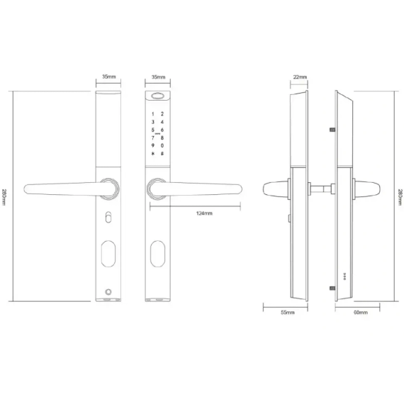 SEVEN LOCK SL-7763BF white Розумний дверний біометричний замок - Замки | Зображення 4