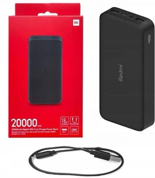 Повербанк Xiaomi Redmi 18W Fast Charger Power Bank 20000 mAh, чорний | Зображення 2