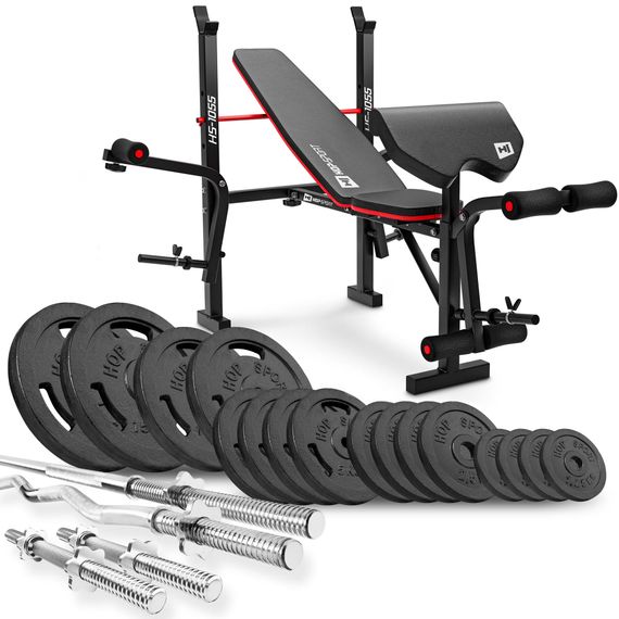 Набор Hop-Sport Strong 106кг со скамьей HS-1055