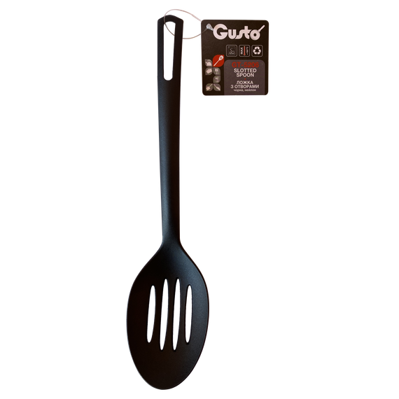 Ложка кухонна з отворами GT-5206 чорна Gusto | Зображення 1