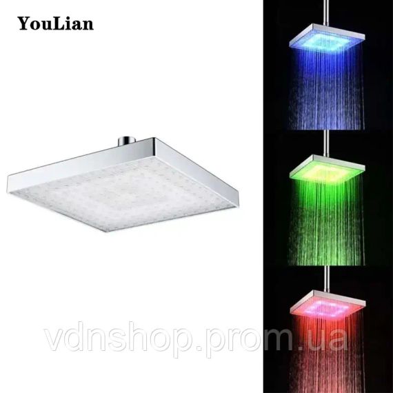 Насадка для душу з LED підсвічуванням RGB LED SHOWER Світлодіодна Лійка | Зображення 2