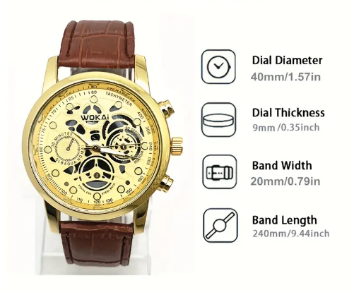 Стильний повсякденний круглий чоловічий годинник Pointer Luxury Business Quartz Hollow Watch | Зображення 3