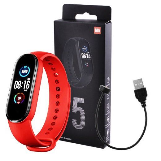Фитнес браслет Smart Watch M5 Band Classic Black смарт часы-трекер. FA-962 Цвет: красный | Зображення 7
