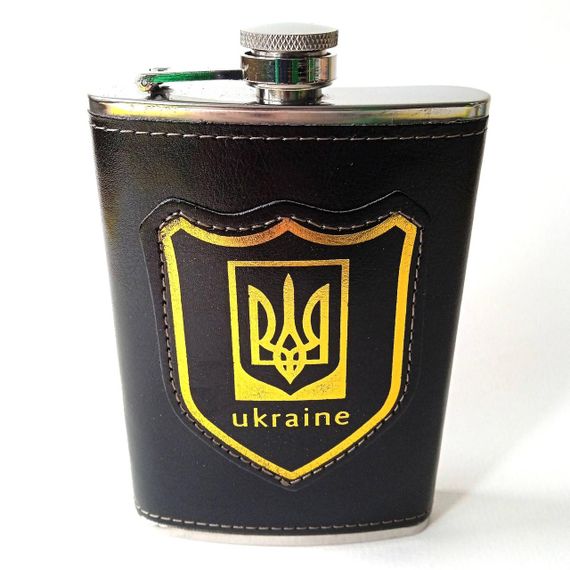 Кишенькова  фляга для алкоголю 260 мл  Герб України | Зображення 4