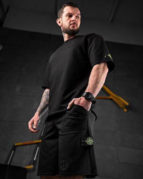 Спортивний костюм Stone island літній колір чорний | Зображення 4